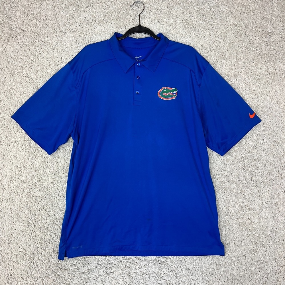 University of Florida Gators Polo Shirt Mens XL Blue Nike Preppy Logo Game Day - Picture 1 of 9